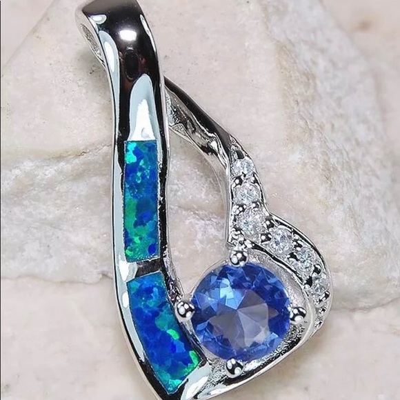 Australian Opal Inlay Pendant - Picture 2 of 5